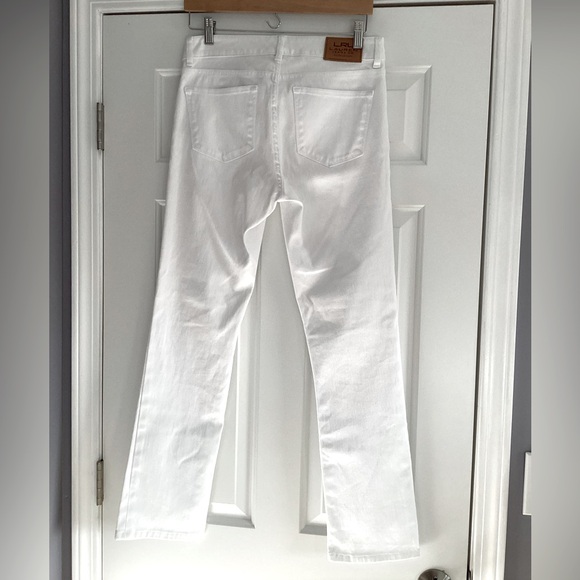 LRL Ralph Lauren Mid-Rise Heritage Straight Leg White Jeans 4 - Picture 4 of 16